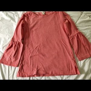 J. Crew XS red pinstripe shirt with cute sleeves!